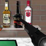 Shot broken bottle