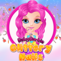 Baby Barbie Glittery Nails