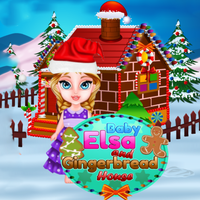 Baby Elsa and Gingerbread House