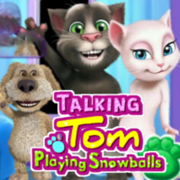 Talking Tom Playing Snowballs