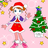 Christmas Girl Painting