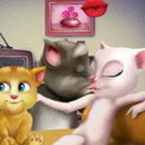 Talking Tom And Angela Kissing
